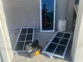 Aluminum windows, doors, sliding shower curtain etc for sale