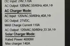 Sumry hybrid inverter 120v 4000w 24vdc