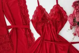 Silk Women 5 Pieces Pajama Set Robe Sleep Top Sleep Bottoms