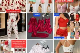 Silk Women 5 Pieces Pajama Set Robe Sleep Top Sleep Bottoms