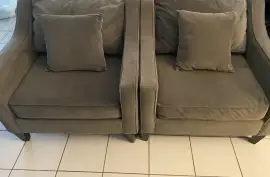 Large Grey Club Chairs