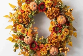 ? Bright and cheerpy door wreath and decor ?