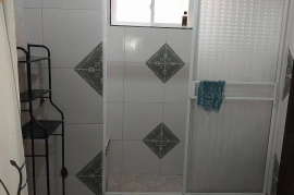 One bedroom, kitchen and bathroom