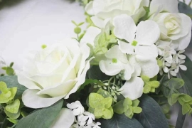 ? Dress up your door with this elegant wreath ?