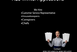 Customer Service Representative, Cashier, Caregiver, Housekeeper and Waitress 