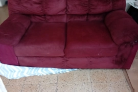 Burgundy 2 seater plush sofa