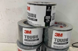 3M Tough Black Duct Tape - Two (2) Rolls